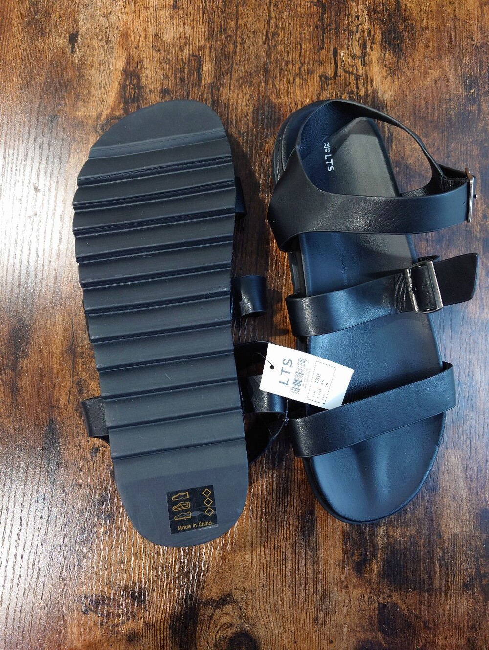 LTS Black Strappy Chunky Sandals Women’s US 15 EU 46 NWT